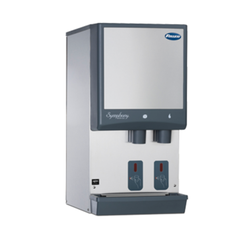 Distributeur de glace et d'eau sans contact Follett E12CI414A-S Symphony Plus Chewblet - Capacité de 5,4 kg