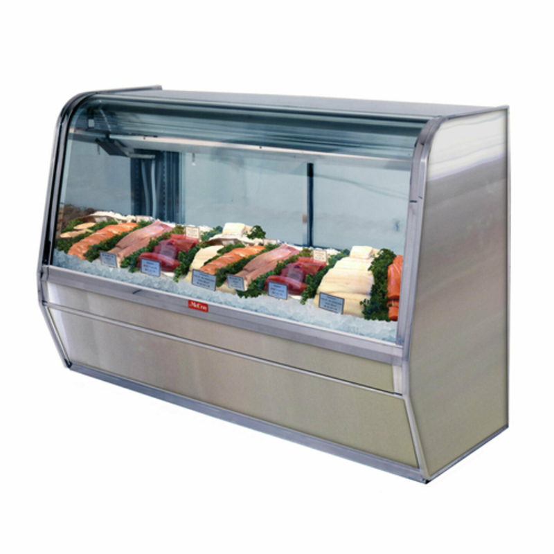 Howard-McCray SC-CFS32E-6C-S-LED 74-Inch Curved Glass Seafood and Poultry Display Case