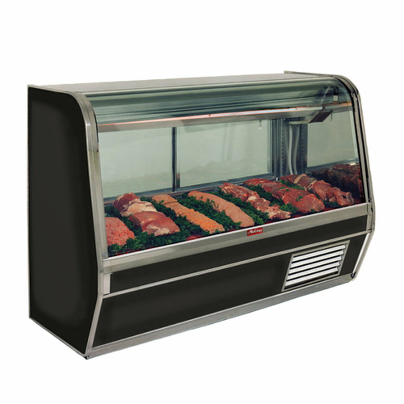 Howard-McCray SC-CMS32E-6C-BE-LED 74-Inch Self-Contained Red Meat Display Case - Black/Curved Glass