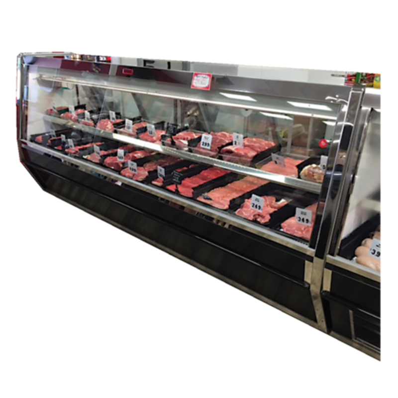 Howard-McCray SC-CMS40E-6-BE-LED 76.5-Inch Single-Duty Red Meat Display Case with Black Exterior