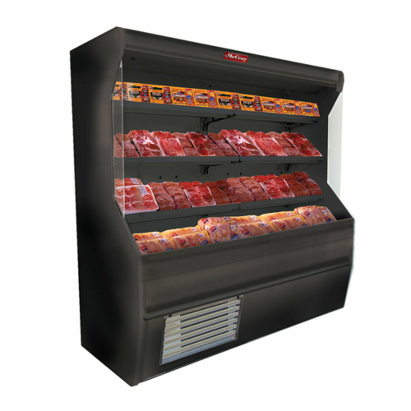 Howard-McCray SC-M32E-3-B-LED Présentoir de boucher ouvert Endless Design de 38 pouces - Noir