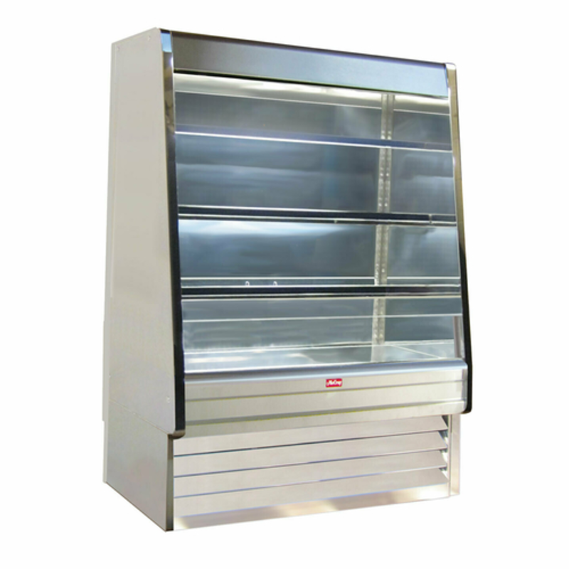 Réfrigérateur d'affichage ouvert pour produits laitiers en acier inoxydable de 63 pouces Howard-McCray SC-OD30E-5-S-LED
