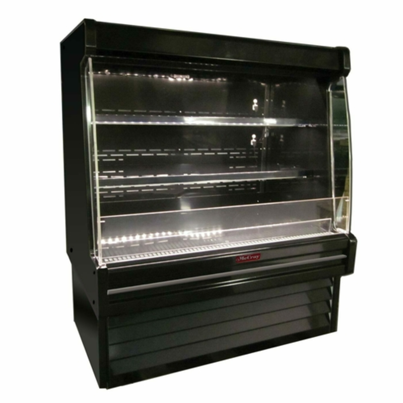Vitrine réfrigérée laitière ouverte continue noire Howard-McCray SC-OD35E-6L-B-LED de 75 pouces