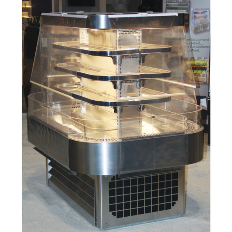 Howard-McCray SC-OD42I-5-S-LED Distributeur ouvert en acier inoxydable pour îlot de 60 pouces