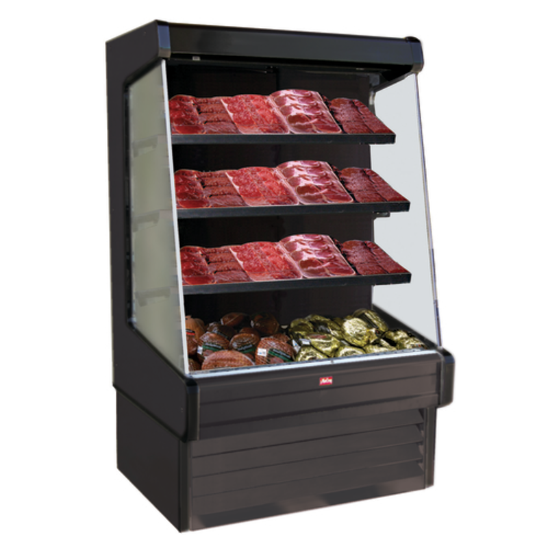 Vitrine réfrigérée ouverte pour viande Howard-McCray SC-OM30E-3-B-LED de 39 pouces - Noir