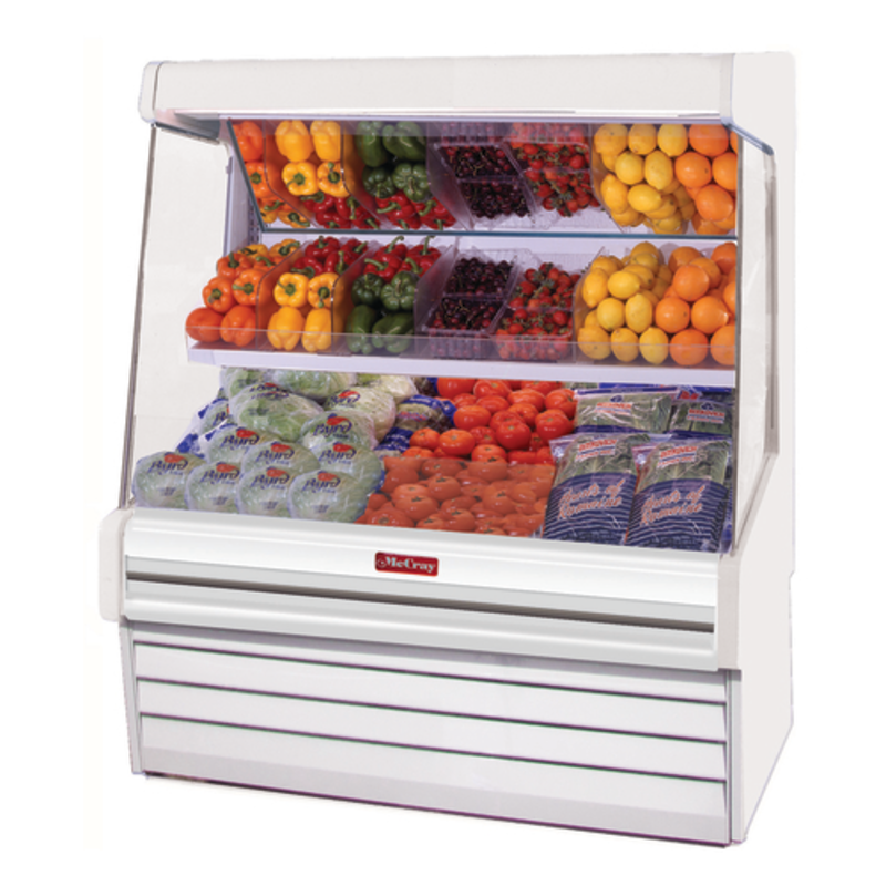Présentoir réfrigéré ouvert en inox Howard-McCray SC-OM30E-3L-S-LED de 39 pouces pour viandes