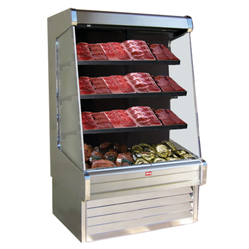 Howard-McCray SC-OM30E-4-S-LED Présentoir réfrigéré à viande ouvert autonome en acier inoxydable de 51 po
