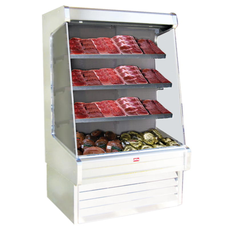 Vitrine de présentation de viandes ouverte multi-niveaux blanche Howard-McCray SC-OM30E-5-LED de 63 pouces