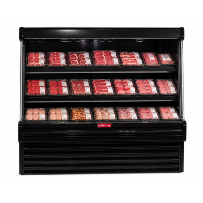 Howard-McCray SC-OM35E-8L-B-LED Vitrine réfrigérée ouverte pour produits de charcuterie, 251 cm, noire