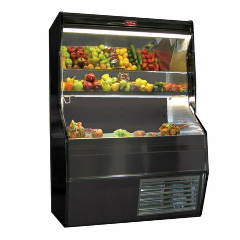 Vitrine ouverte réfrigérée noire pour fruits et légumes Howard-McCray SC-P32E-6S-B-LED de 188 cm