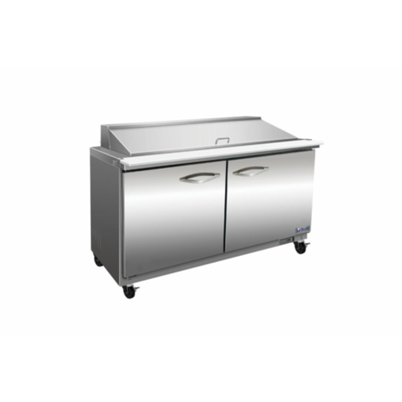 Table de préparation réfrigérée IKON ISP61M Mega Top de 61 pouces avec deux portes
