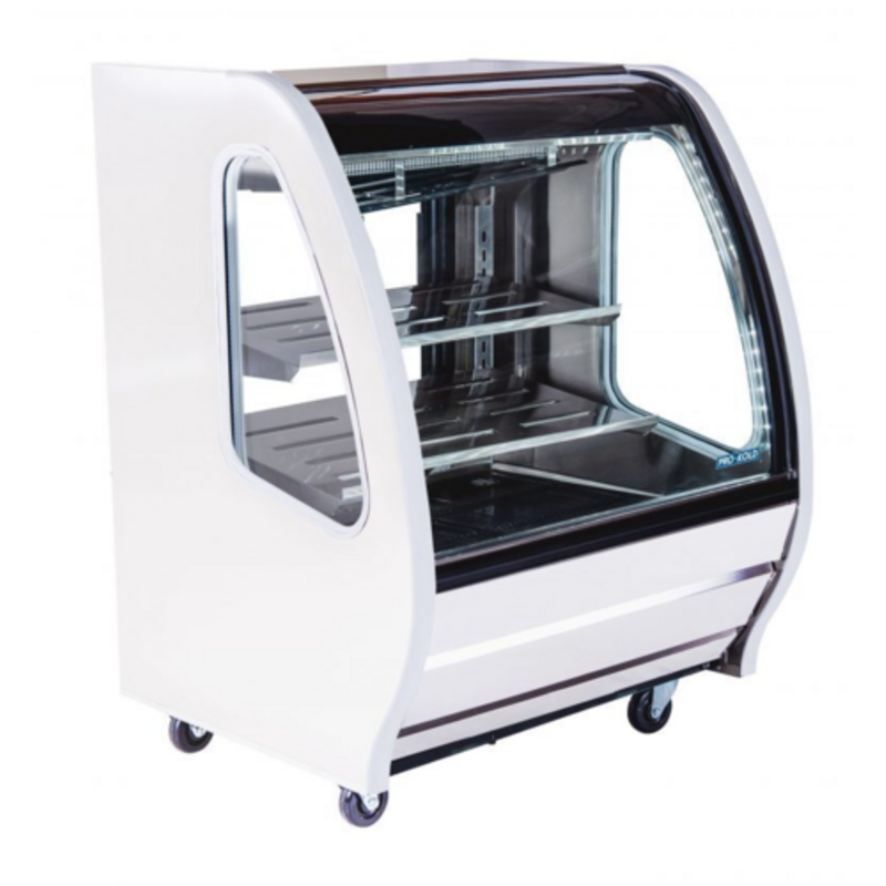Vitrine réfrigérée de comptoir Imbera Pro-Kold DDC40W de 40 pouces avec verre incurvé - Blanche