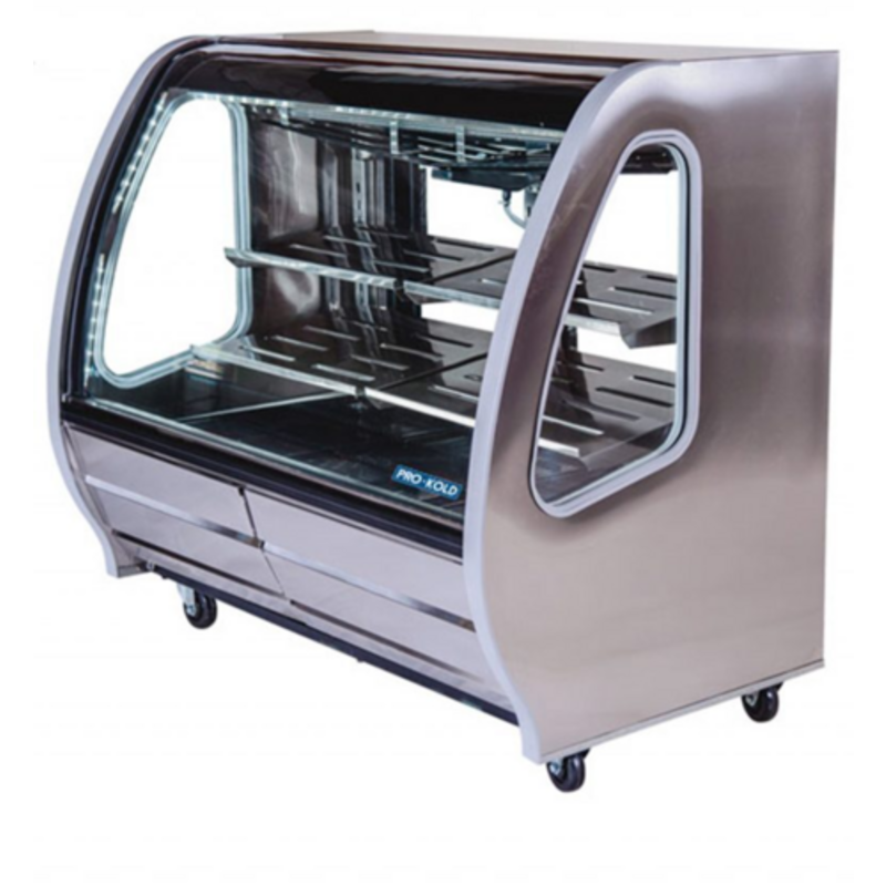 Vitrine de présentation réfrigérée Imbera Pro-Kold DDC60SS en acier inoxydable avec verre courbé de 60 pouces