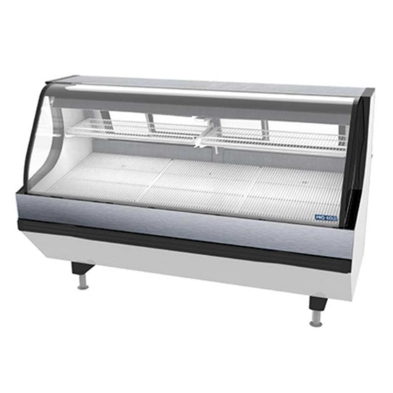 Vitrine de boucherie et charcuterie Imbera Cooling MCSC 80W à verre incurvé de 78 pouces