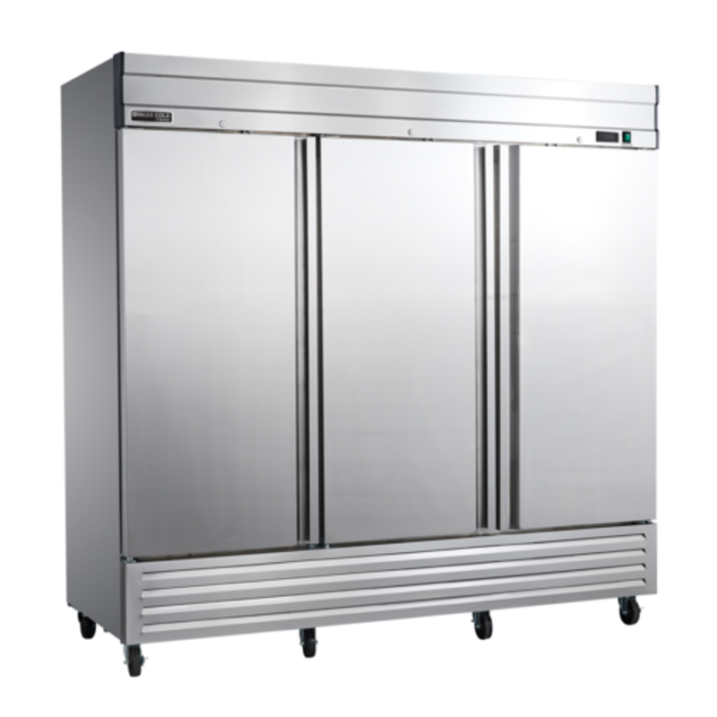 Congélateur commercial Maxx Cold série V à 3 portes pleines de 81,2 pouces (MVF-72FDHC)
