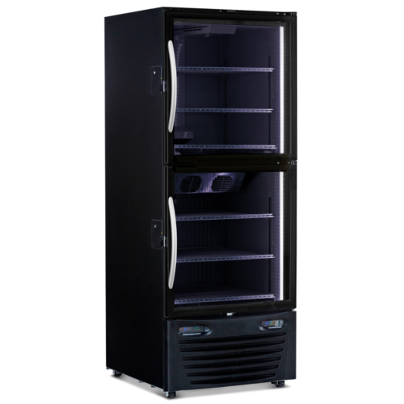Réfrigérateur et congélateur de marchandisage à porte vitrée double zone Minus Forty 22-UDGH-L2-BK-BI 30 pouces