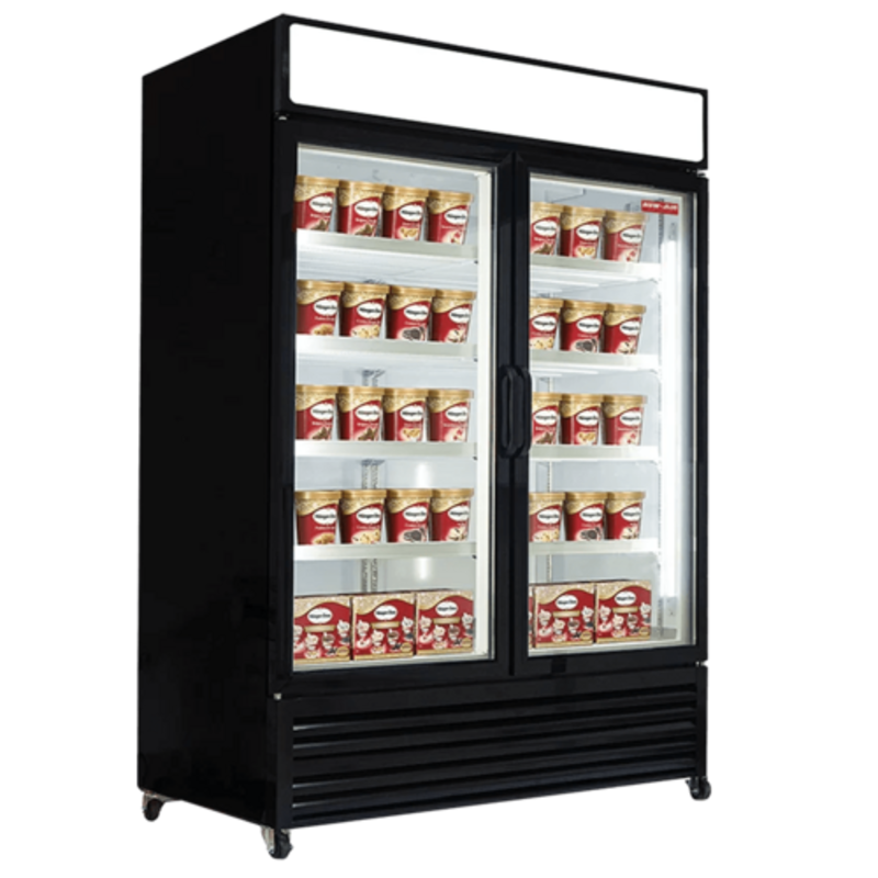 Congélateur-présentoir New Air NGF-122-H de 137 cm avec porte vitrée noire