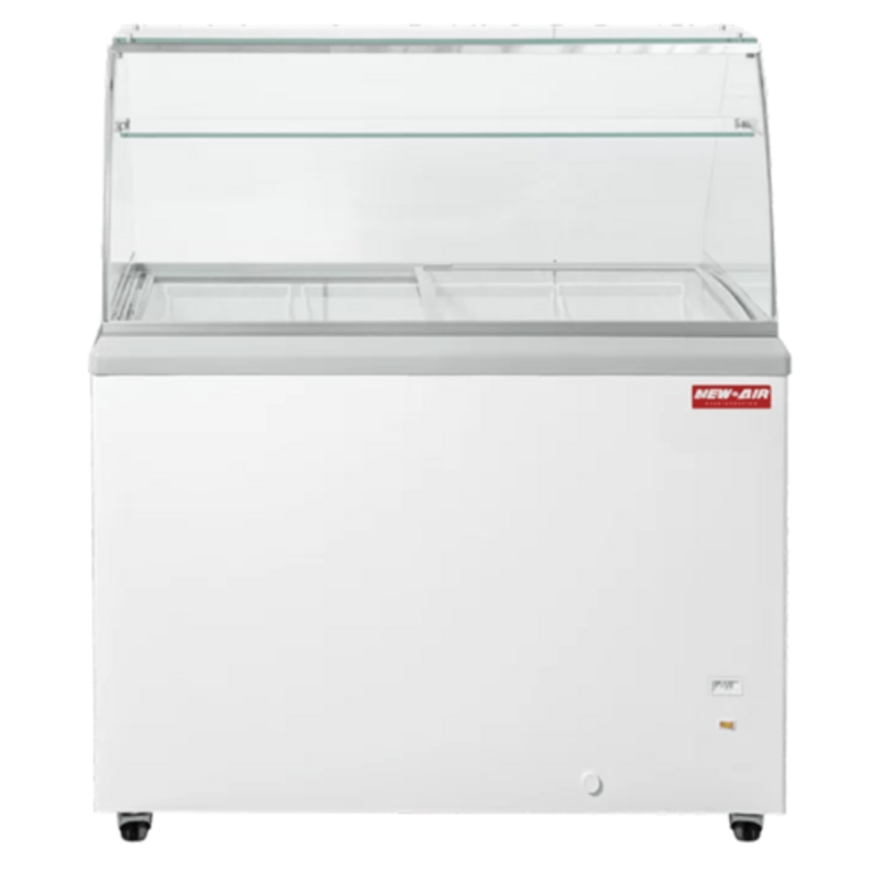 Congélateur-vitrine à crème glacée New Air NIF-41-DC de 41 pouces avec couvercle en verre plat