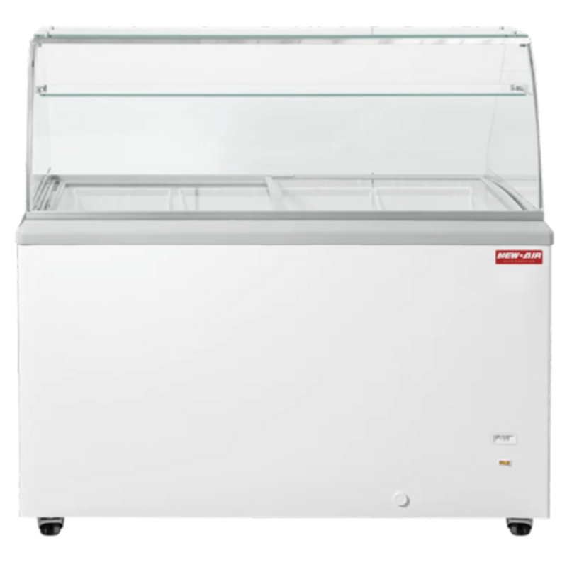 Congélateur à crème glacée commercial à vitre plate New Air NIF-60-DC de 60,38 pouces