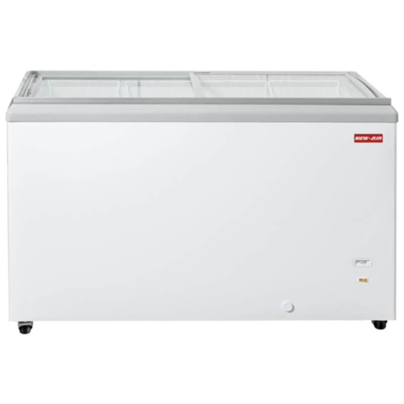Congélateur-coffre vitré plat commercial New Air NIF-60-FG de 60 pouces pour crème glacée