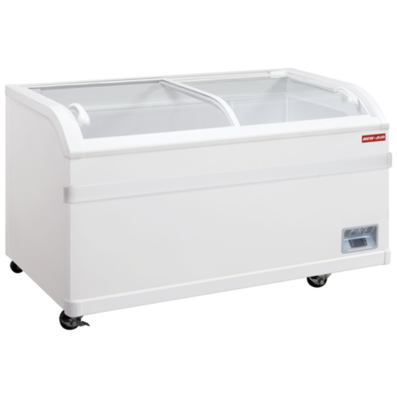 Nouveau Congélateur d'exposition à crème glacée commerciale en verre courbé New Air NIF-71-CG de 71 pouces
