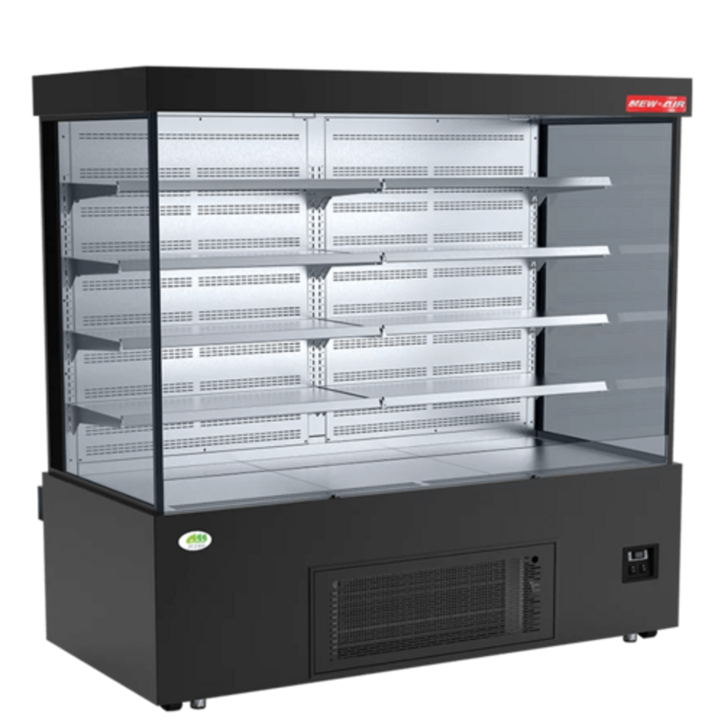 Présentoir Ouvert New Air NOM-71-S de 70,25 Pouces de la Série Signature en Acier Inoxydable Noir