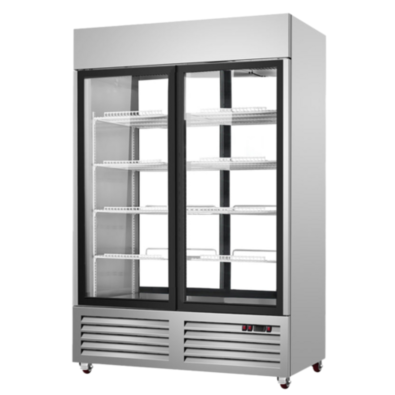 New Air NSGR-48-PT 48-Inch Double Glass Door Pass-Thru Refrigerator - 83.7 Cu. Ft.