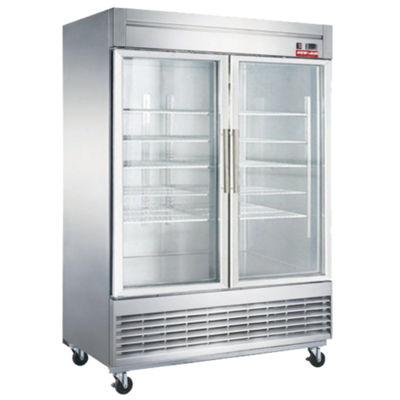 New Air NSGR-55-H 55-Inch Two-Section Glass Door Commercial Refrigerator