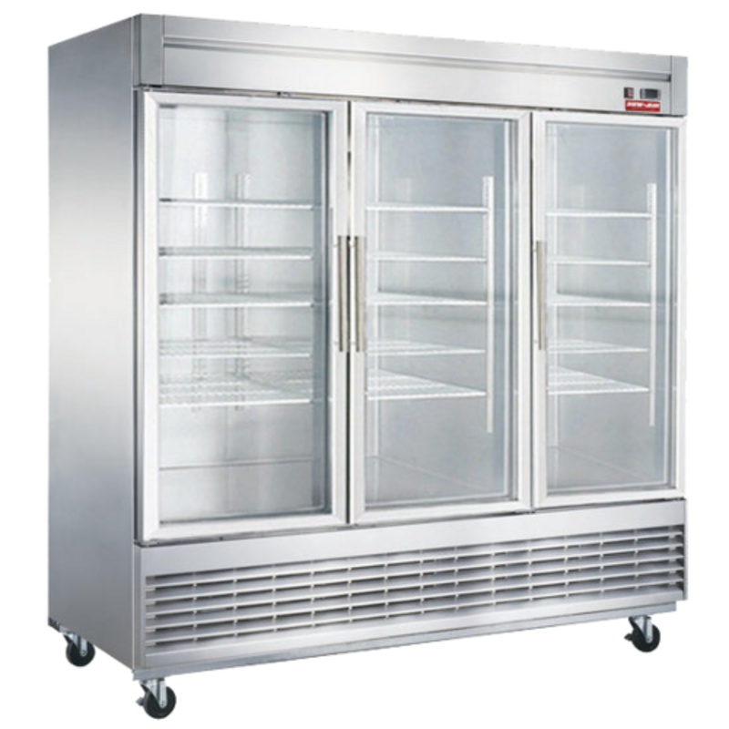 New Air NSGR-83-H 3-Door Commercial Glass Reach-In Refrigerator - 82.63"