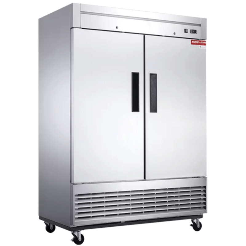 Réfrigérateur commercial New Air NSR-115-H à deux portes en acier inoxydable de 54,5 pouces