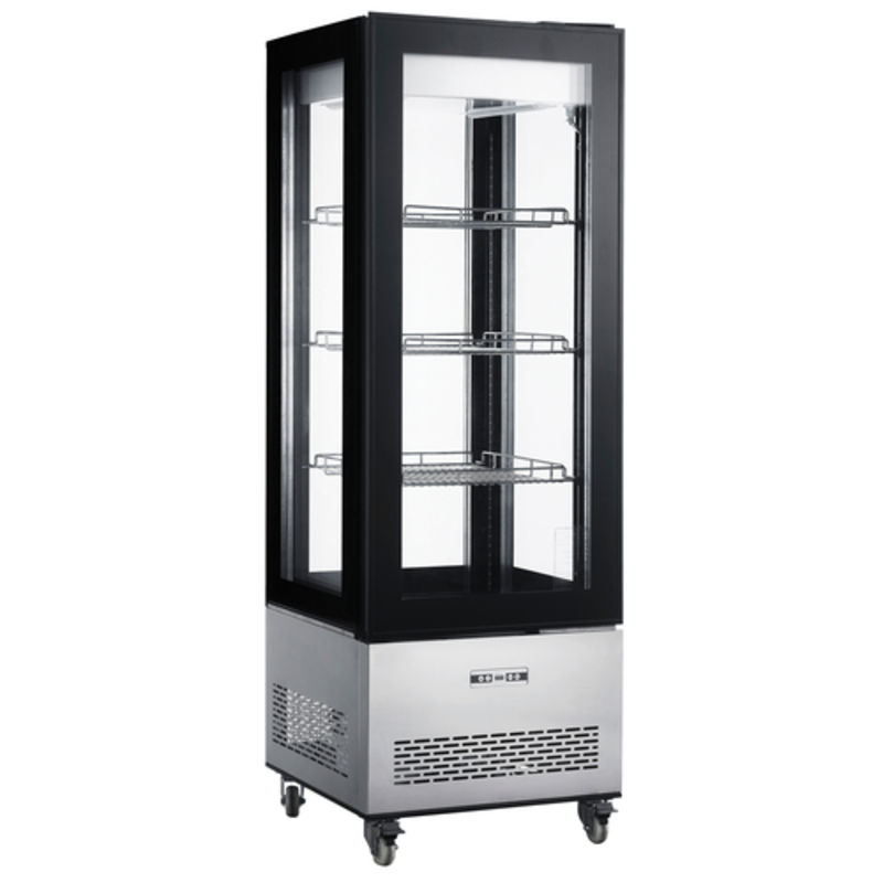 New Air NUDC-26-SS 26-Inch Vertical Refrigerated Display Case with Stainless Steel Base