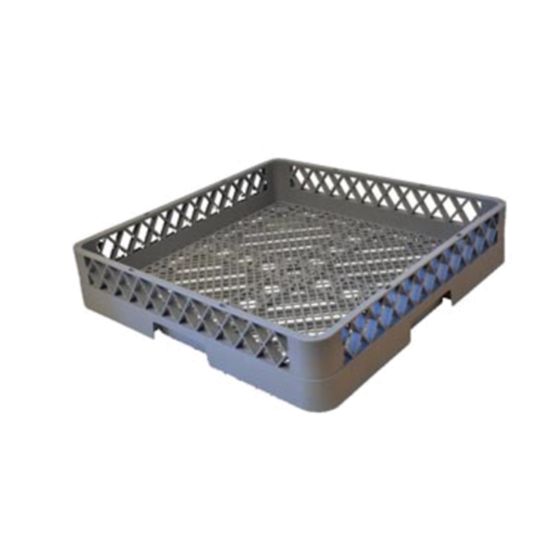 Omcan 37387 Panier de lavage de vaisselle plat robuste, plastique gris 19.25" x 19.25"