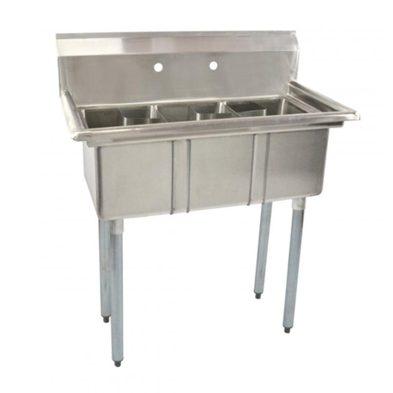 Évier compact à 3 bacs en acier inoxydable Omcan 39761