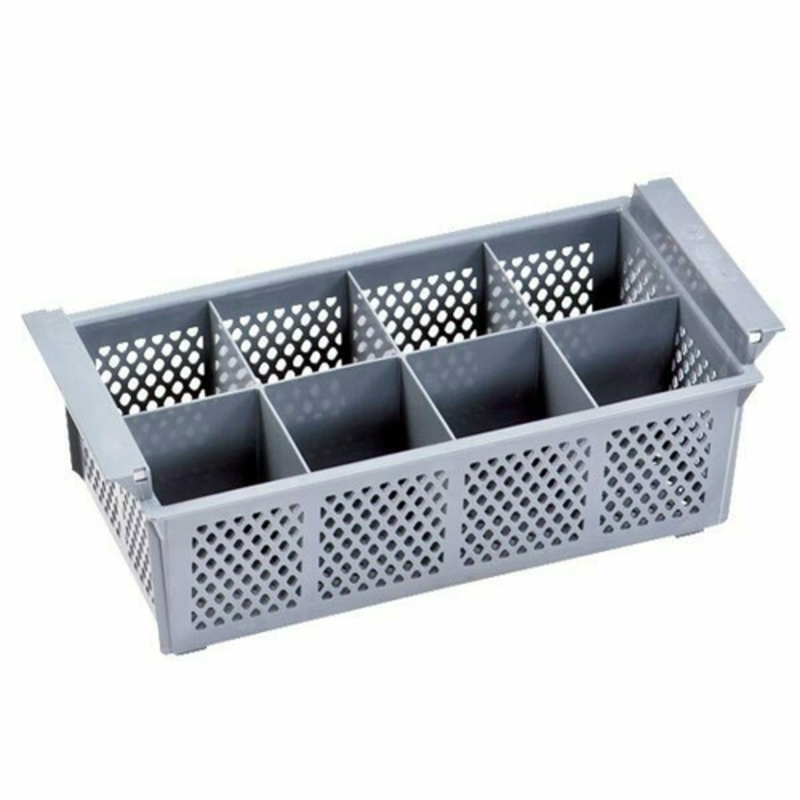Panier de lavage de couverts commercial à 8 compartiments Omcan 43506, gris