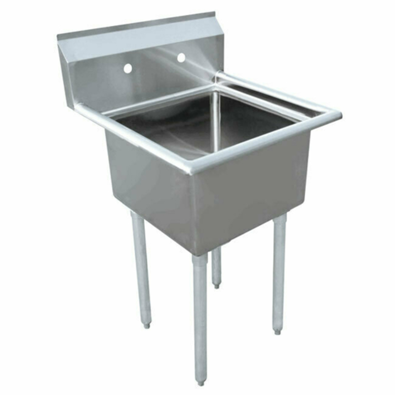 Évier commercial Omcan 43772 à un compartiment avec cuve de 18 x 21 po