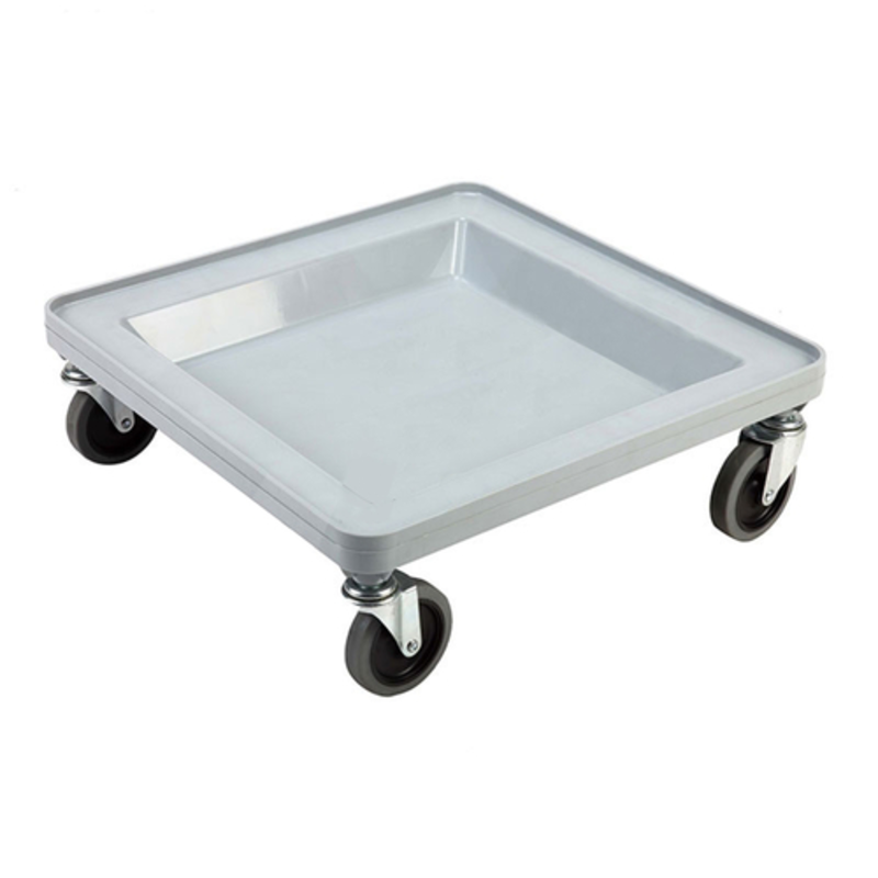 Omcan 44356 Chariot à vaisselle commercial en polypropylène sans poignée, gris