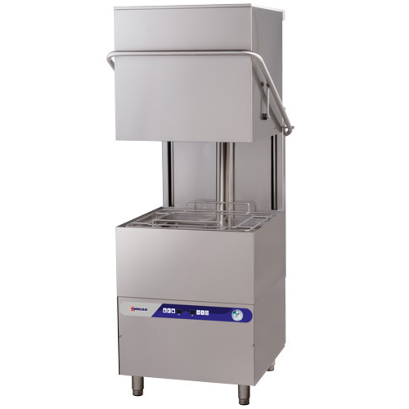 Lave-vaisselle commercial à capot à haut volume Omcan 46797 - Capacité de 68 L