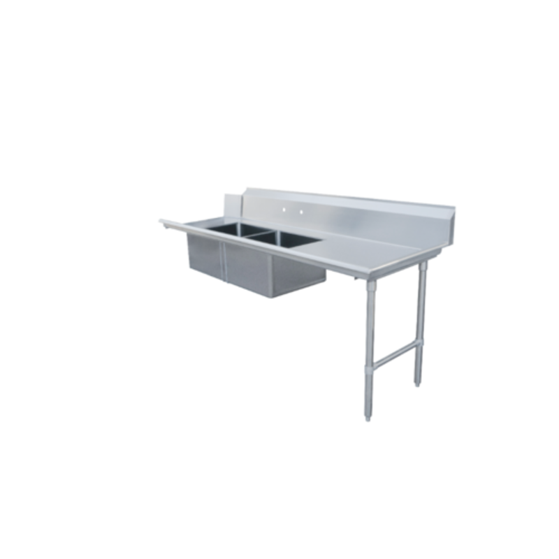 Omcan 48488 Table de desserte sale droite-gauche de 84 pouces avec deux éviers