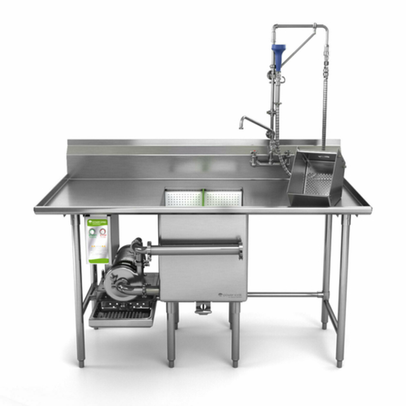 Évier de lavage commercial Power Prep Power Soak PPU2B-66L-208-3 de 66 pouces (208 V, triphasé)