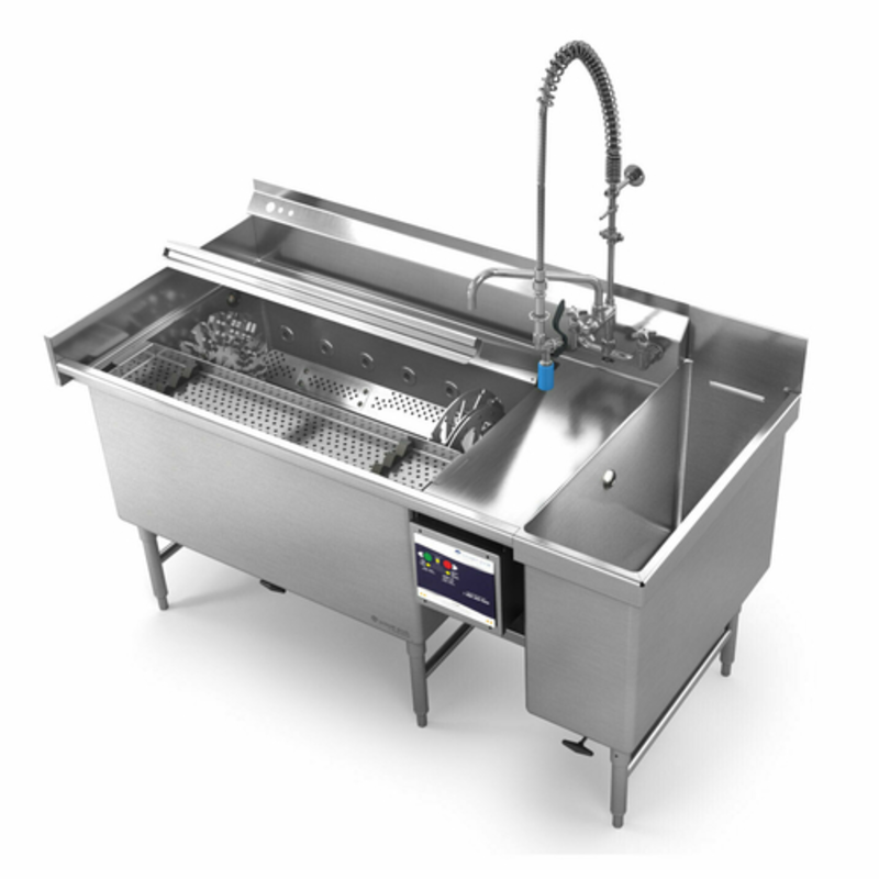 Plonge à lavage mécanisé Power Soak SKS-70L-208-3 de 176,5 cm, de gauche à droite, avec assemblage de brochettes