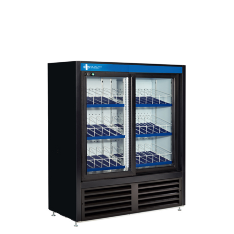 QBD CD4154-HC 47-Inch Black Low-Profile Sliding Glass Door Beverage Cooler