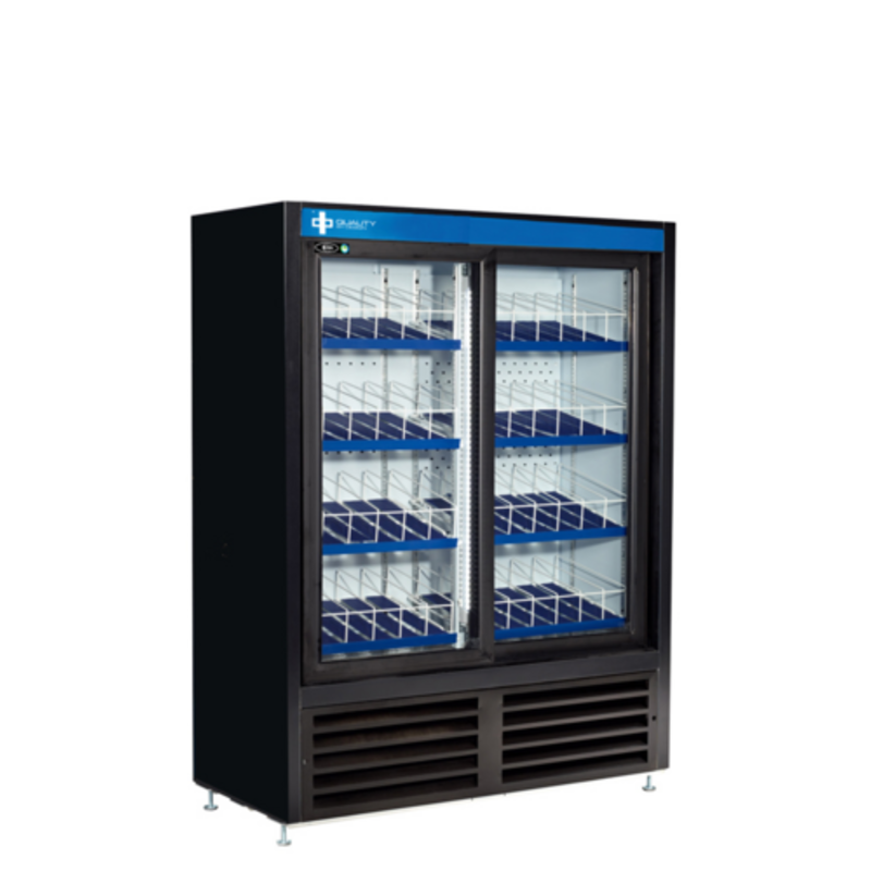 QBD CD4160-HC Black 47-Inch Sliding Glass Door Merchandiser Refrigerator