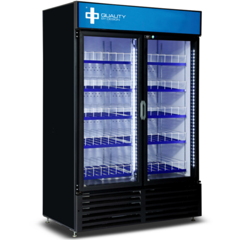 QBD CD47-HC 52-Inch Double Glass Door Merchandiser Refrigerator - 40.05 Cu. Ft.