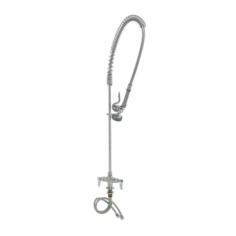 T&S Brass B-0113 Single-Hole Deck Mount Pre-Rinse Faucet with Spring Gooseneck