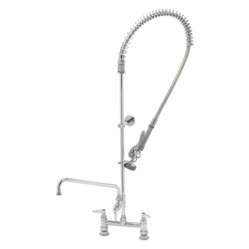T&S Brass B-0123-ADF08 Deck Mount Pre-Rinse Faucet with 8-Inch Add-On Spout