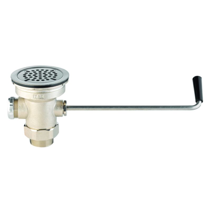 T&S Brass B-3950 Commercial Rotary Drain Valve with Heat-Resistant Twist Handle