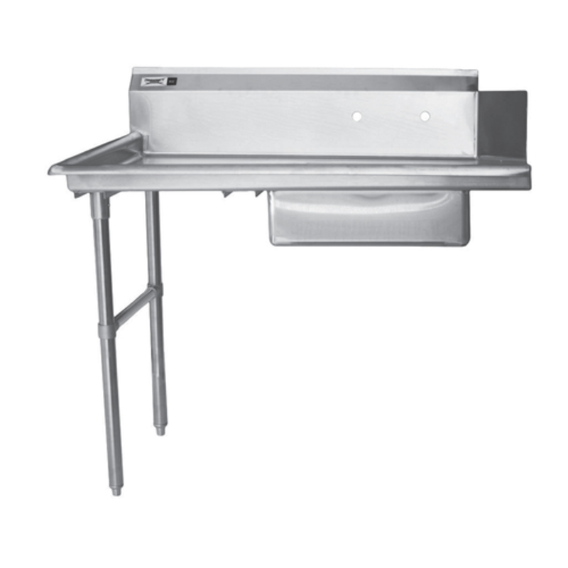 Table de débarrassage commerciale Thorinox TSDT-3036-L de 91 cm, de gauche à droite, avec évier de prélavage