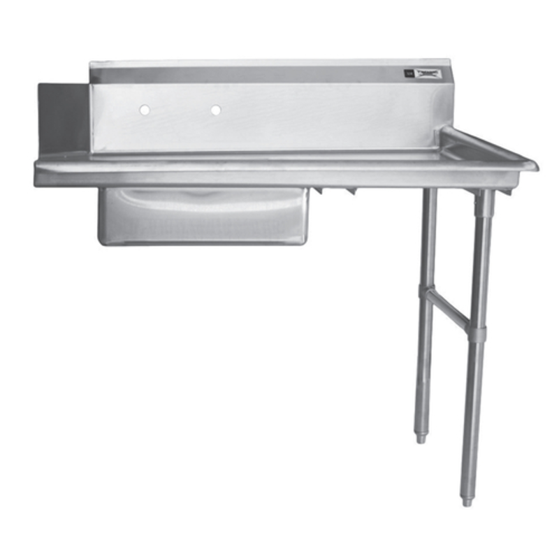 Table de débarrassage d'assiettes sales Thorinox TSDT-3048-R de 48 pouces de droite à gauche avec évier intégré