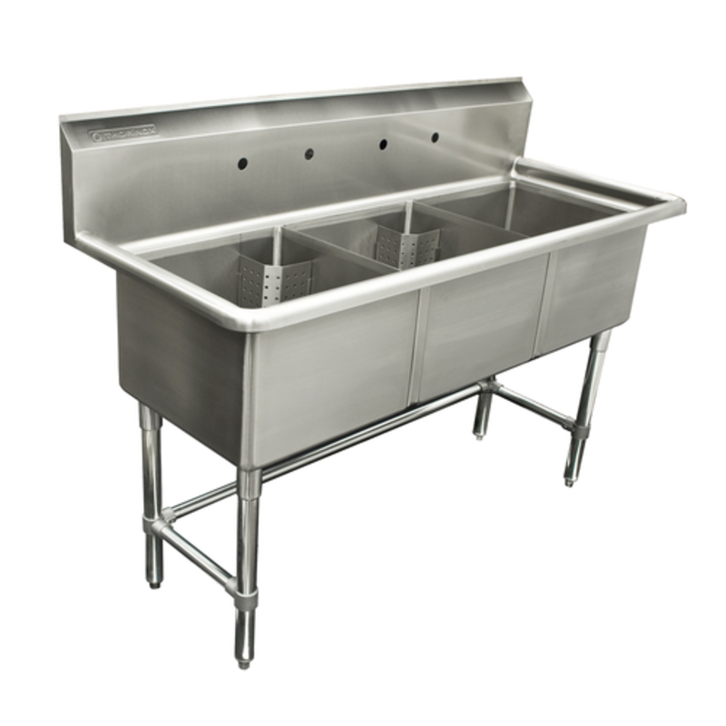 Évier Commercial à Trois Compartiments Thorinox TTS-1818-0 59 Pouces