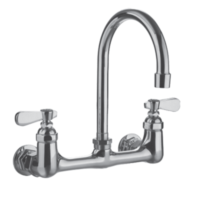 Thorinox WM-08-G6 Robinet mural à entraxe de 8 po avec bec col de cygne pivotant de 6 po